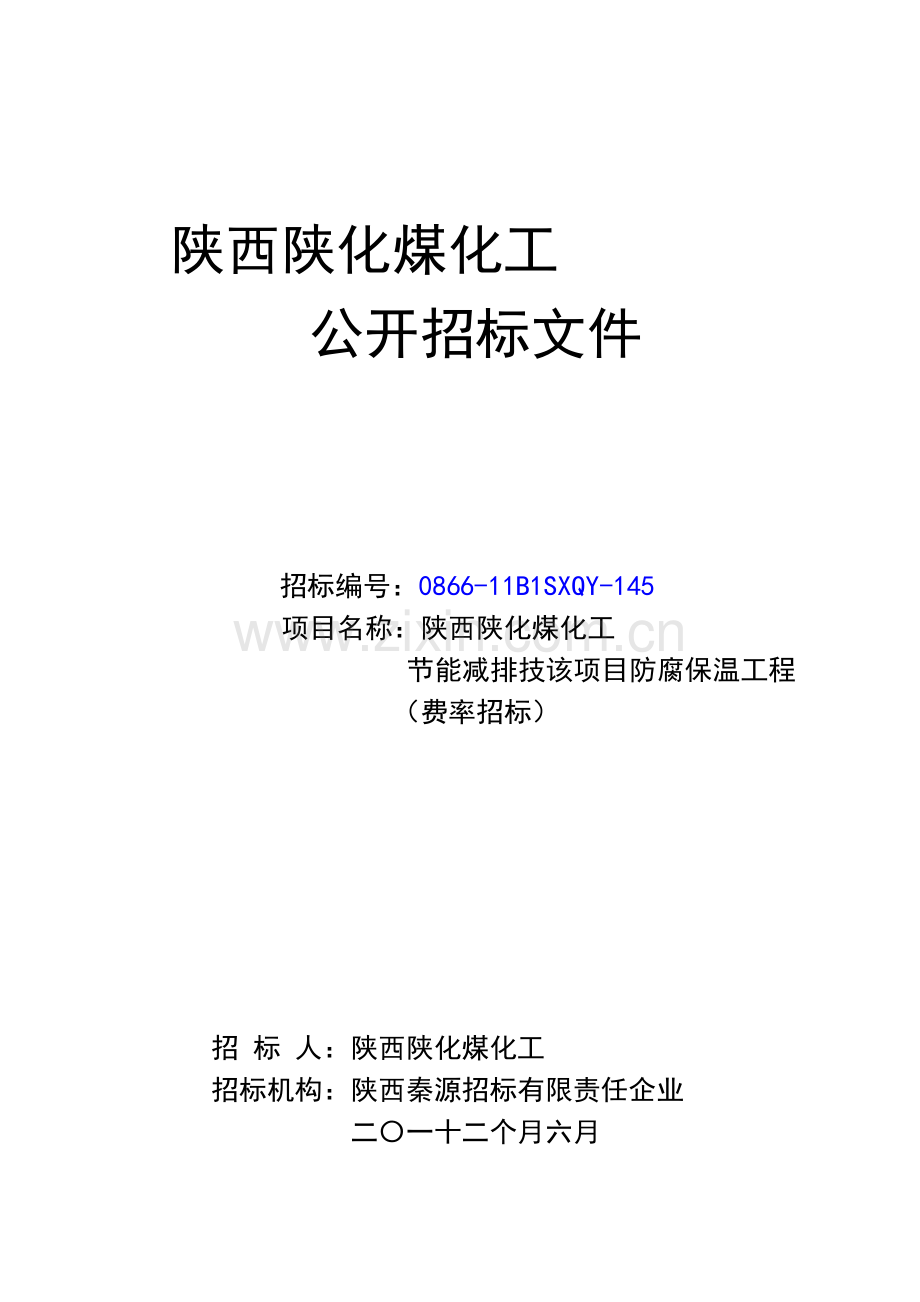 防腐保温工程招标文件模板.doc_第1页