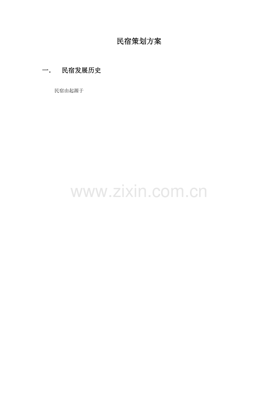 民宿的专业策划专项方案.doc_第1页