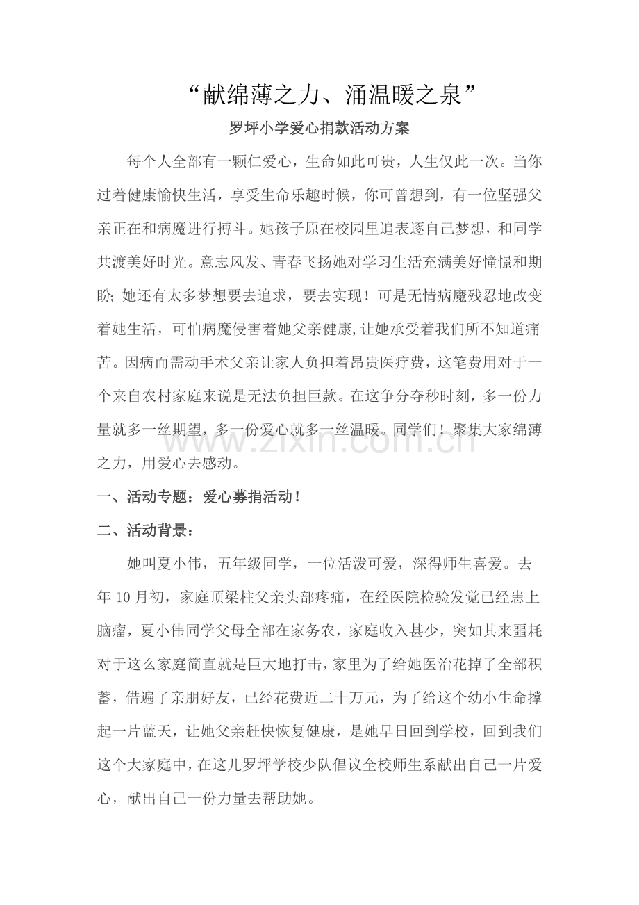 爱心捐款活动专项方案.doc_第1页