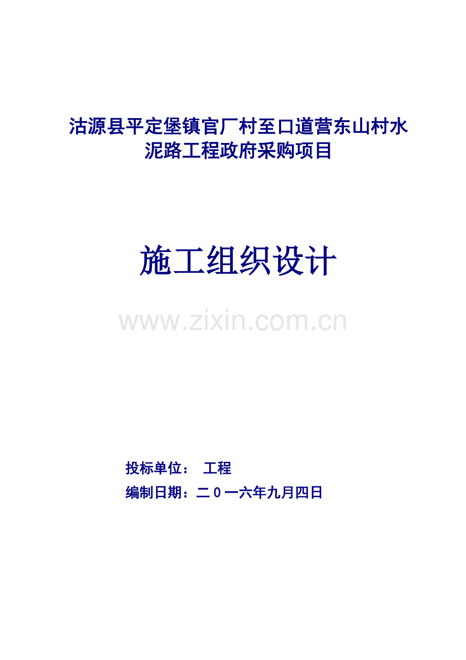 水泥路工程政府采购项目施工组织设计模板.doc_第1页