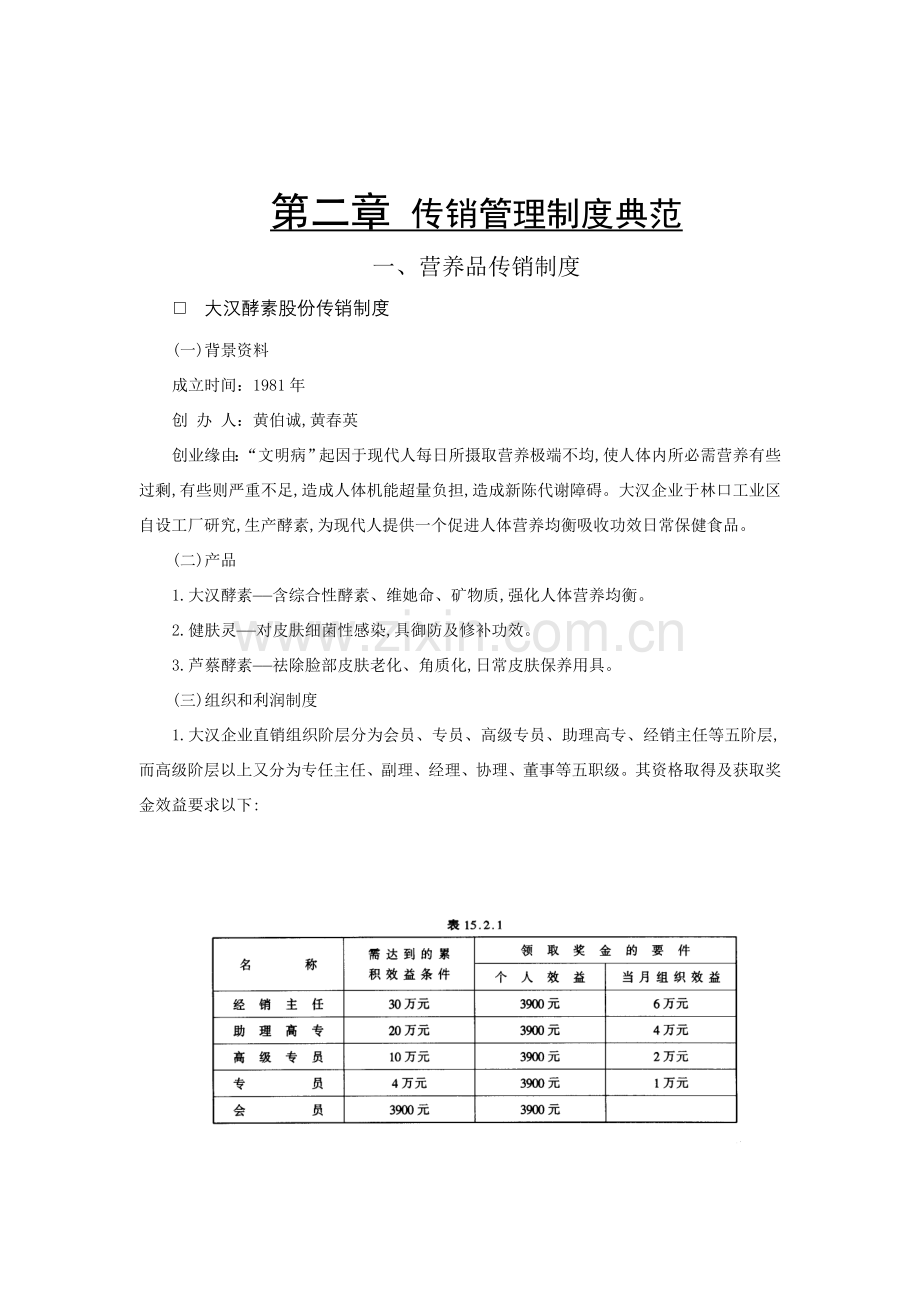 营养品的传销制度模板样本.doc_第1页