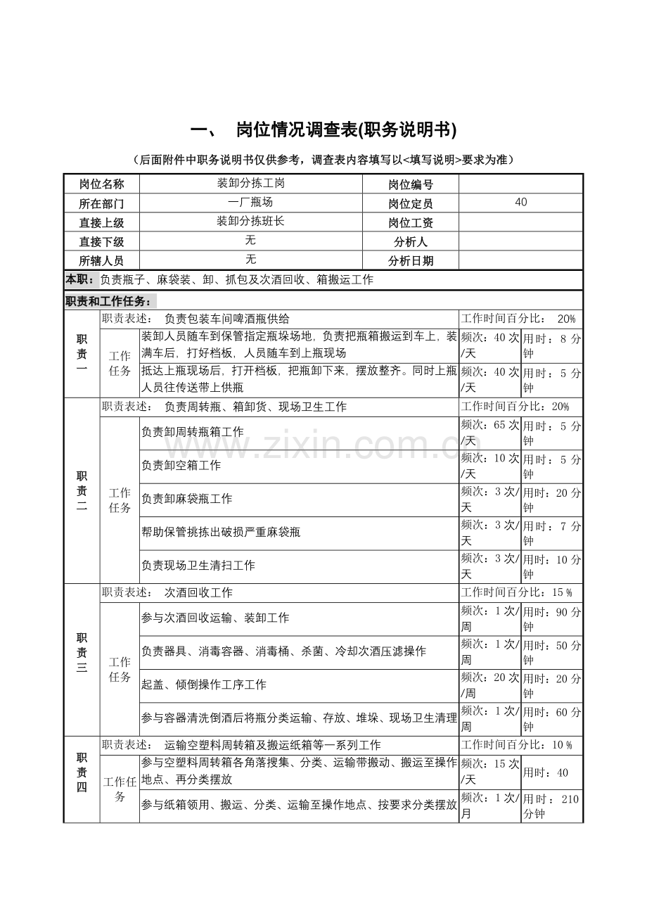 装卸分拣工岗岗位职责说明样本.doc_第1页