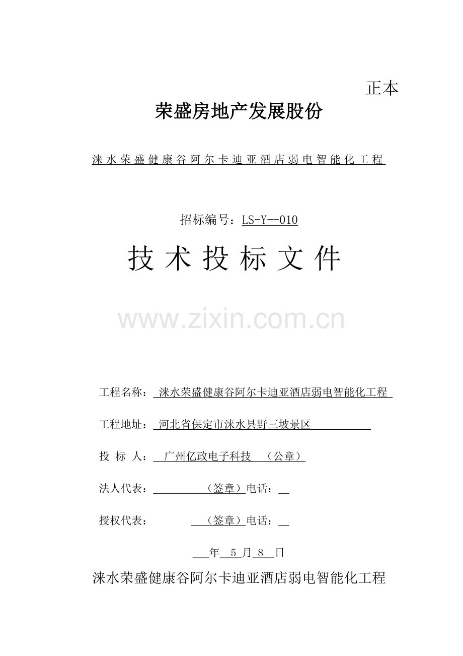 房地产发展股份公司技术投标文件模板.doc_第1页