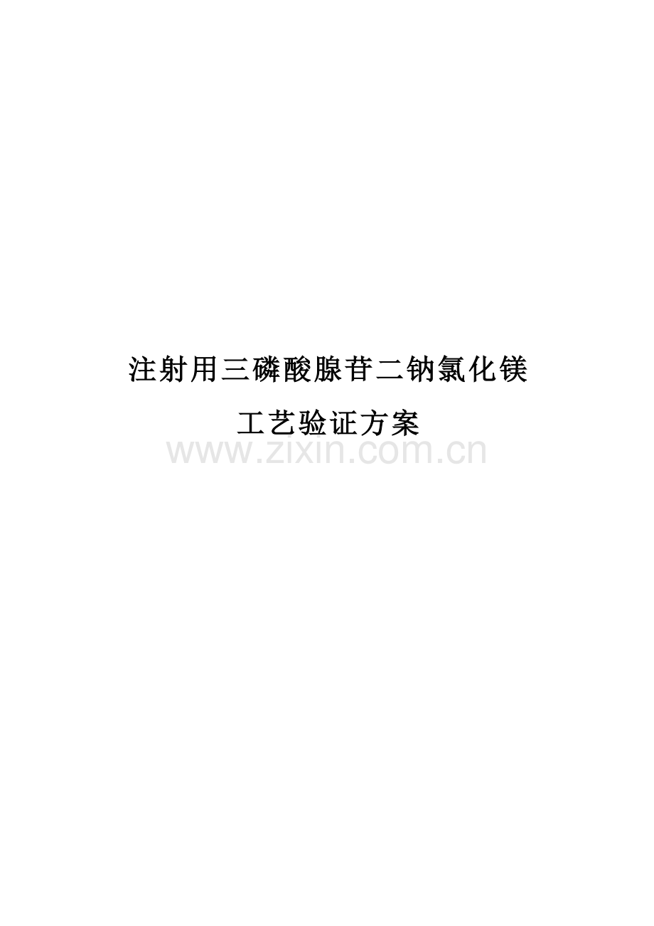 注射用三磷酸腺苷二钠氯化镁工艺验证草案模板.docx_第1页