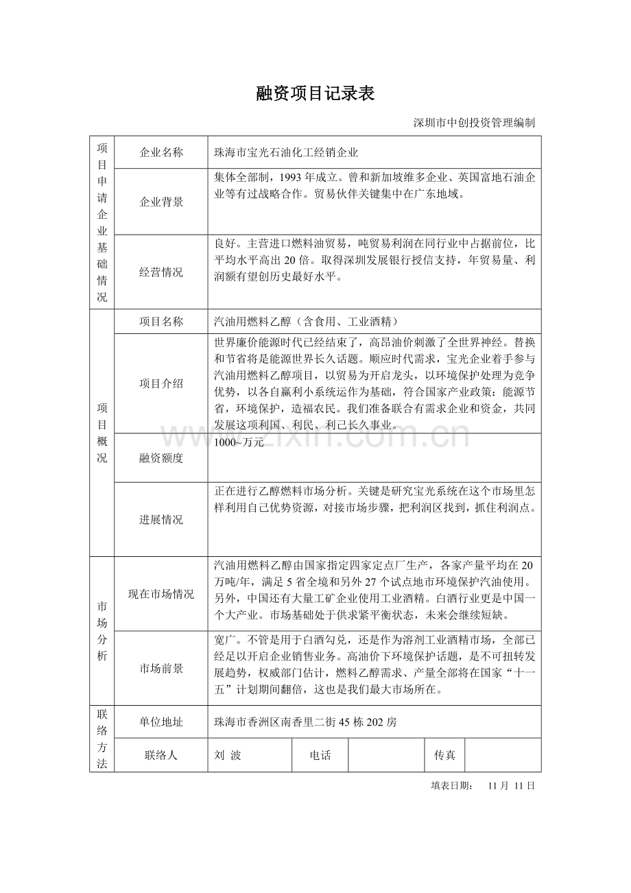 石油化工企业燃料乙醇项目商业计划书样本.doc_第1页