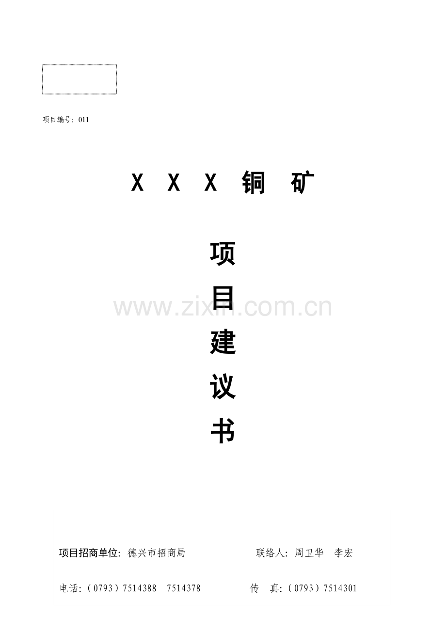 铜矿企业项目建议书模板.doc_第1页