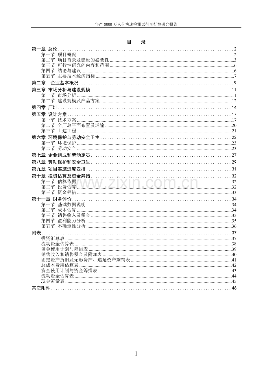 年产8000万人份快速检测试剂可行性研究报告.doc_第1页