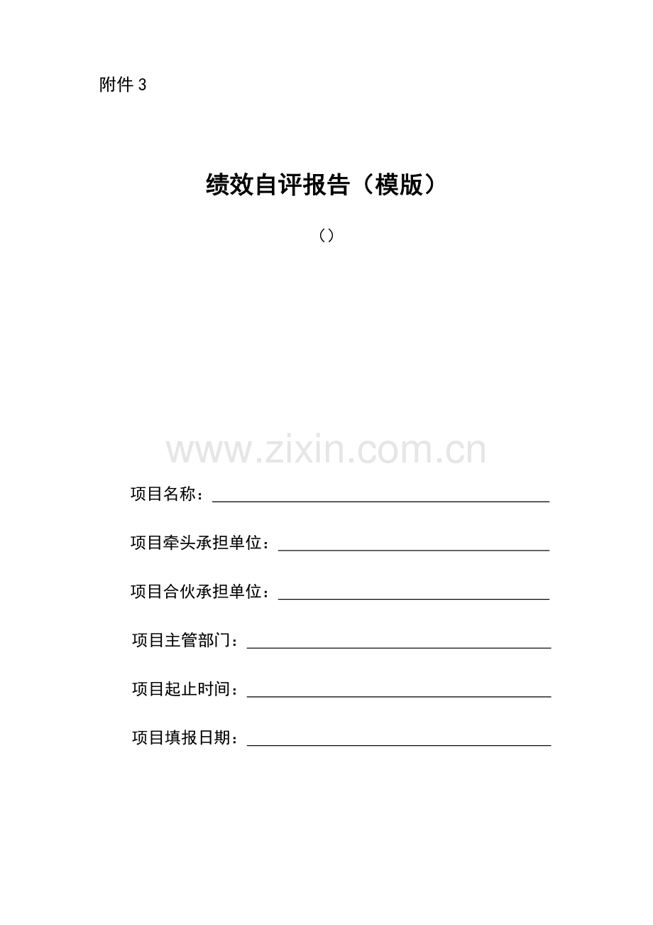 绩效自我评价报告材料模版.doc_第1页