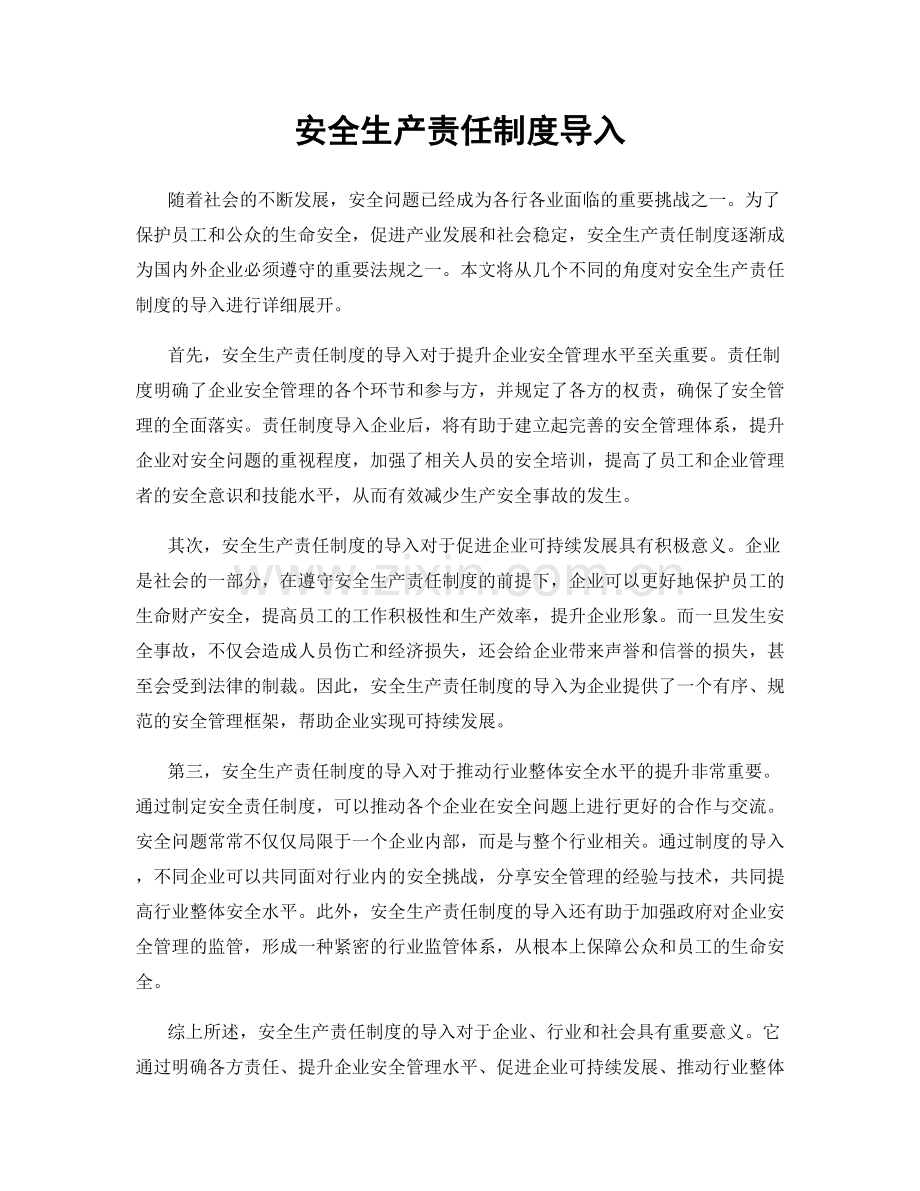 安全生产责任制度导入.docx_第1页
