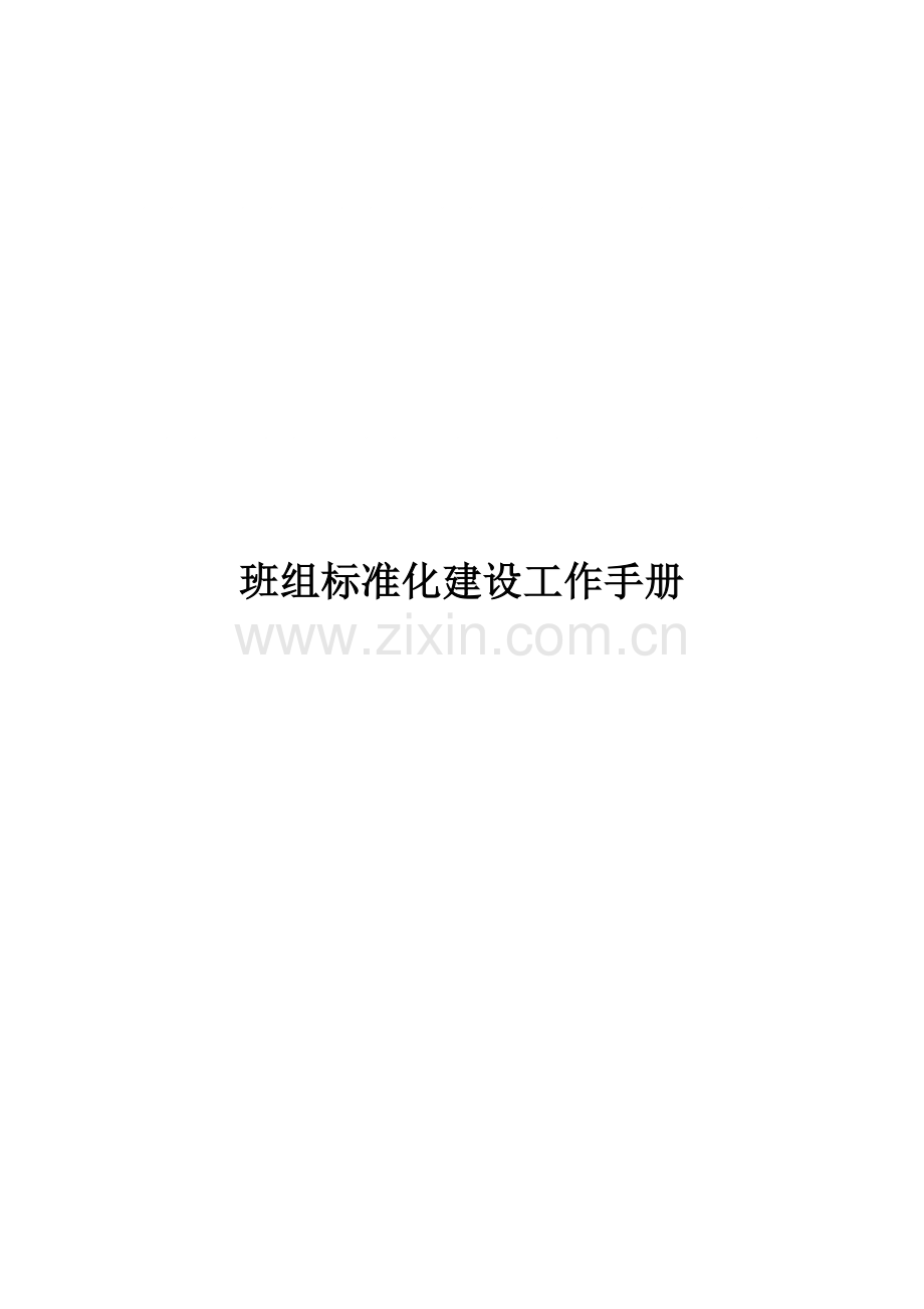 班组标准化建设工作手册模板.doc_第1页