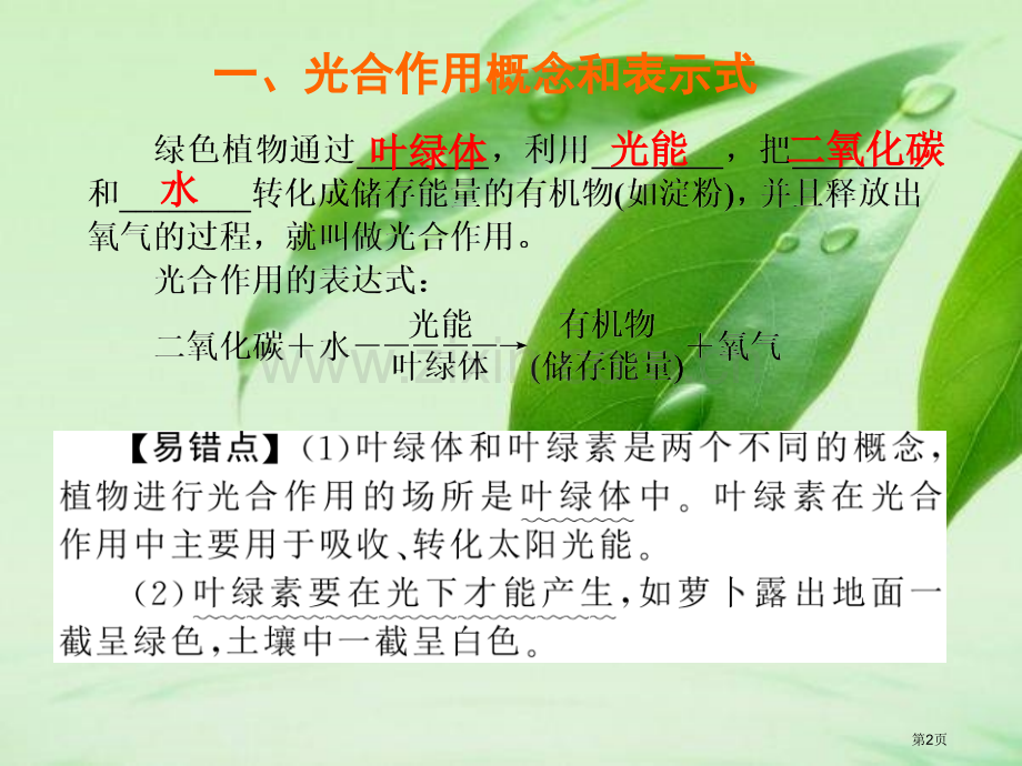 绿色植物的光合作用专题复习市公开课一等奖百校联赛获奖课件.pptx_第2页