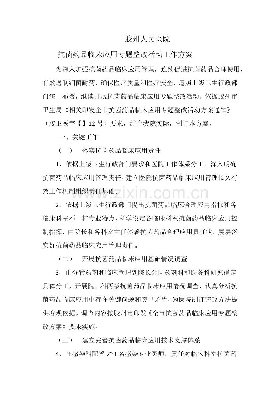 抗菌药物整治工作专业方案.docx_第1页