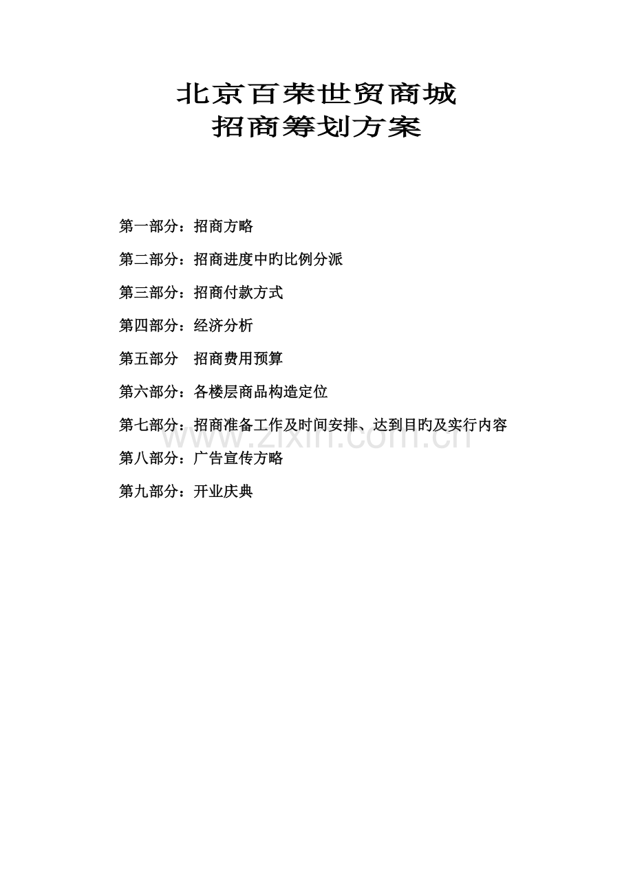 大型贸商城招商专题策划专题方案.docx_第1页