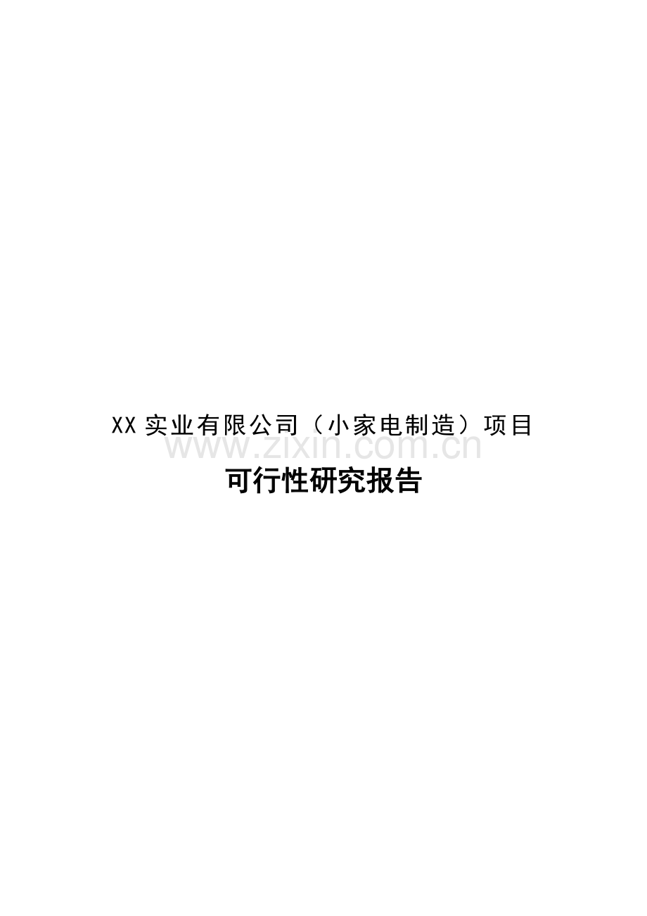 小家电制造项目建设可行性研究报告.doc_第1页