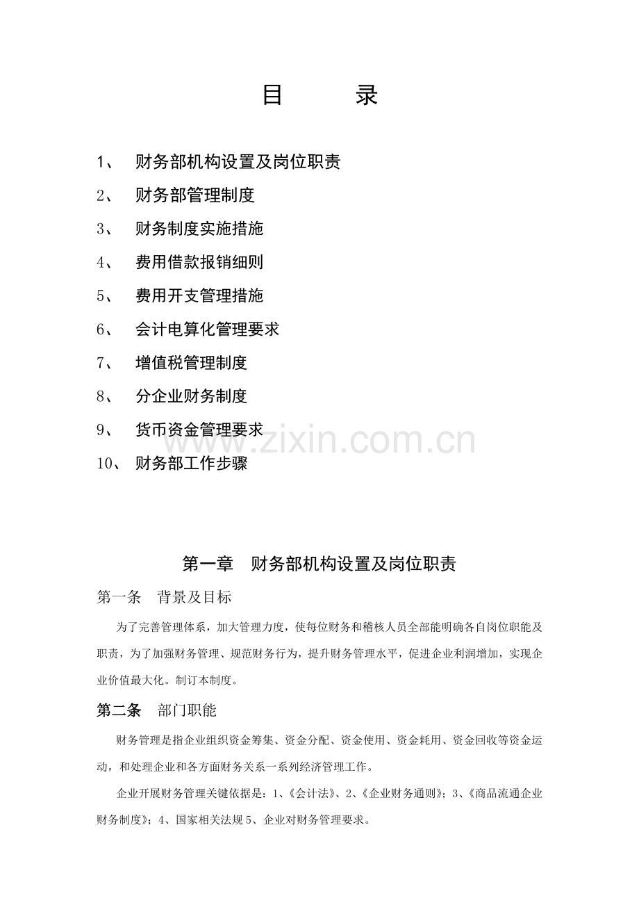 公司财务制度实施办法模板.doc_第2页