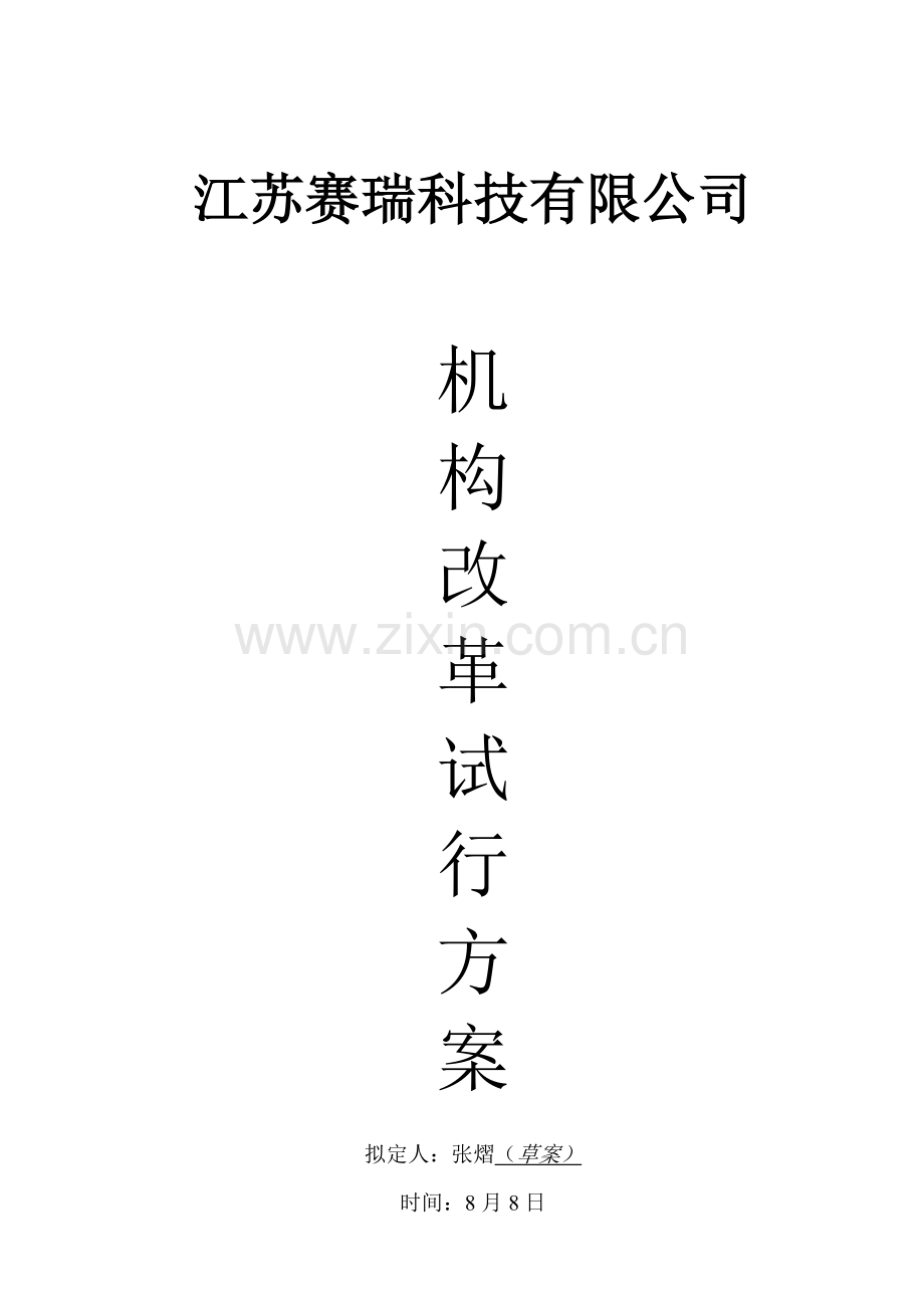 公司机构改革专项方案.doc_第1页