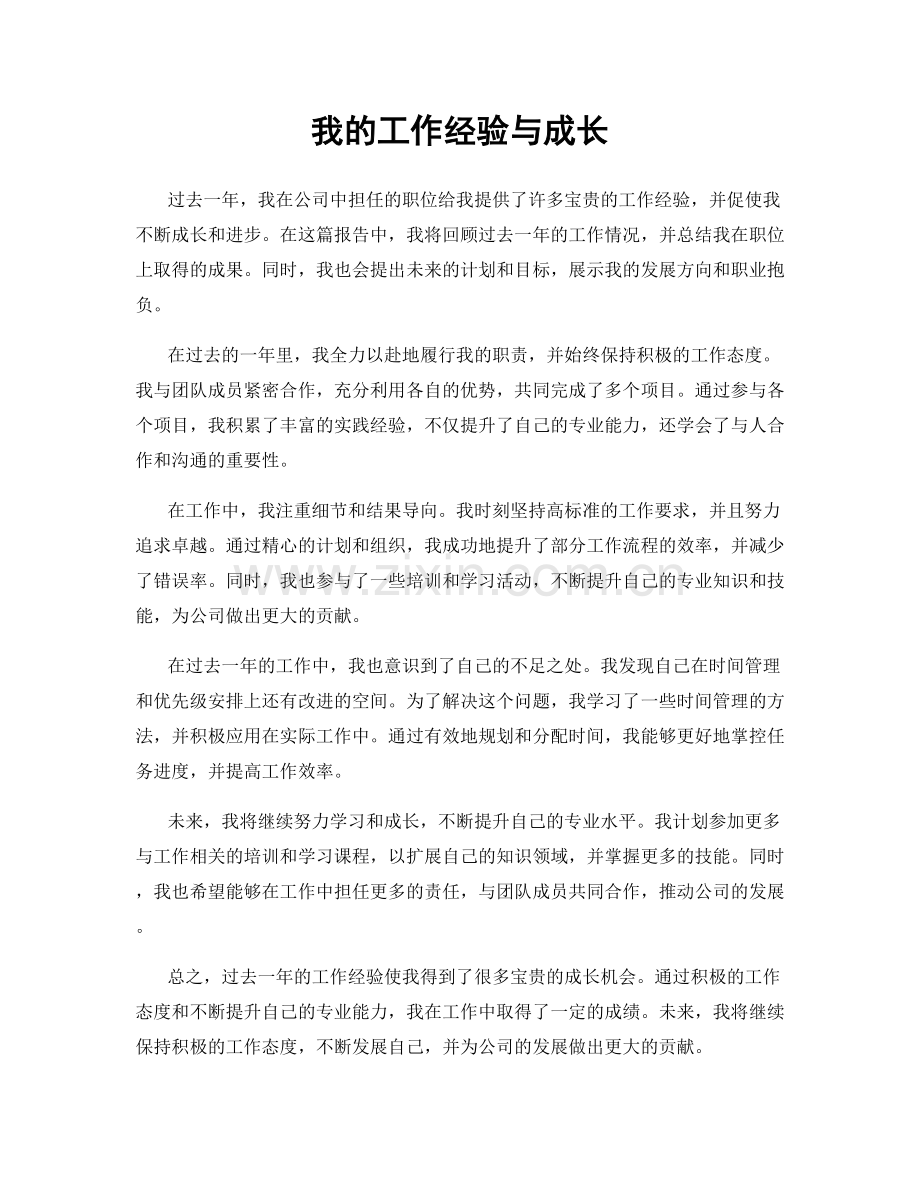 我的工作经验与成长.docx_第1页