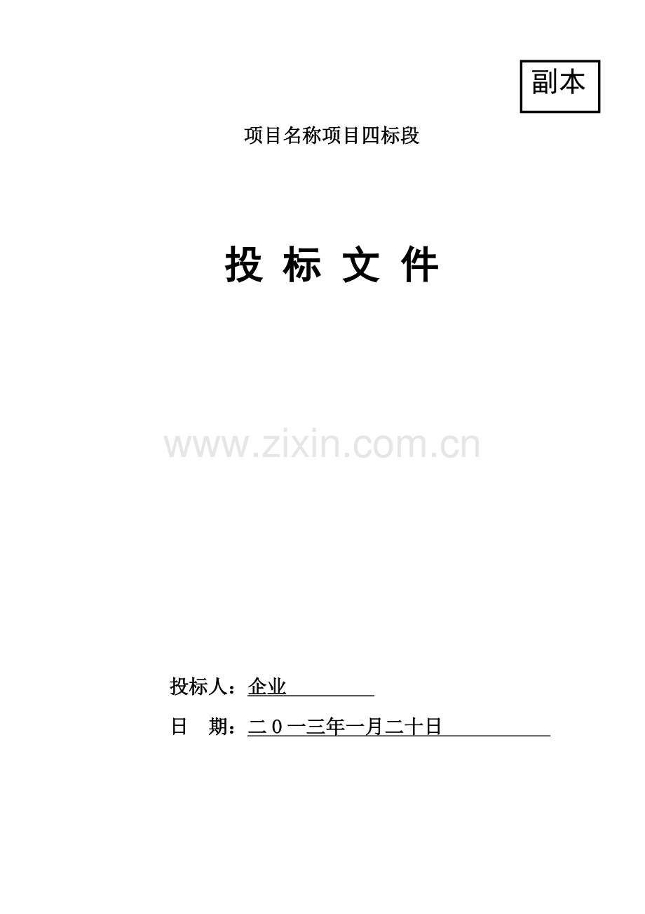 农业综合开发整理投标文件模板.doc_第1页