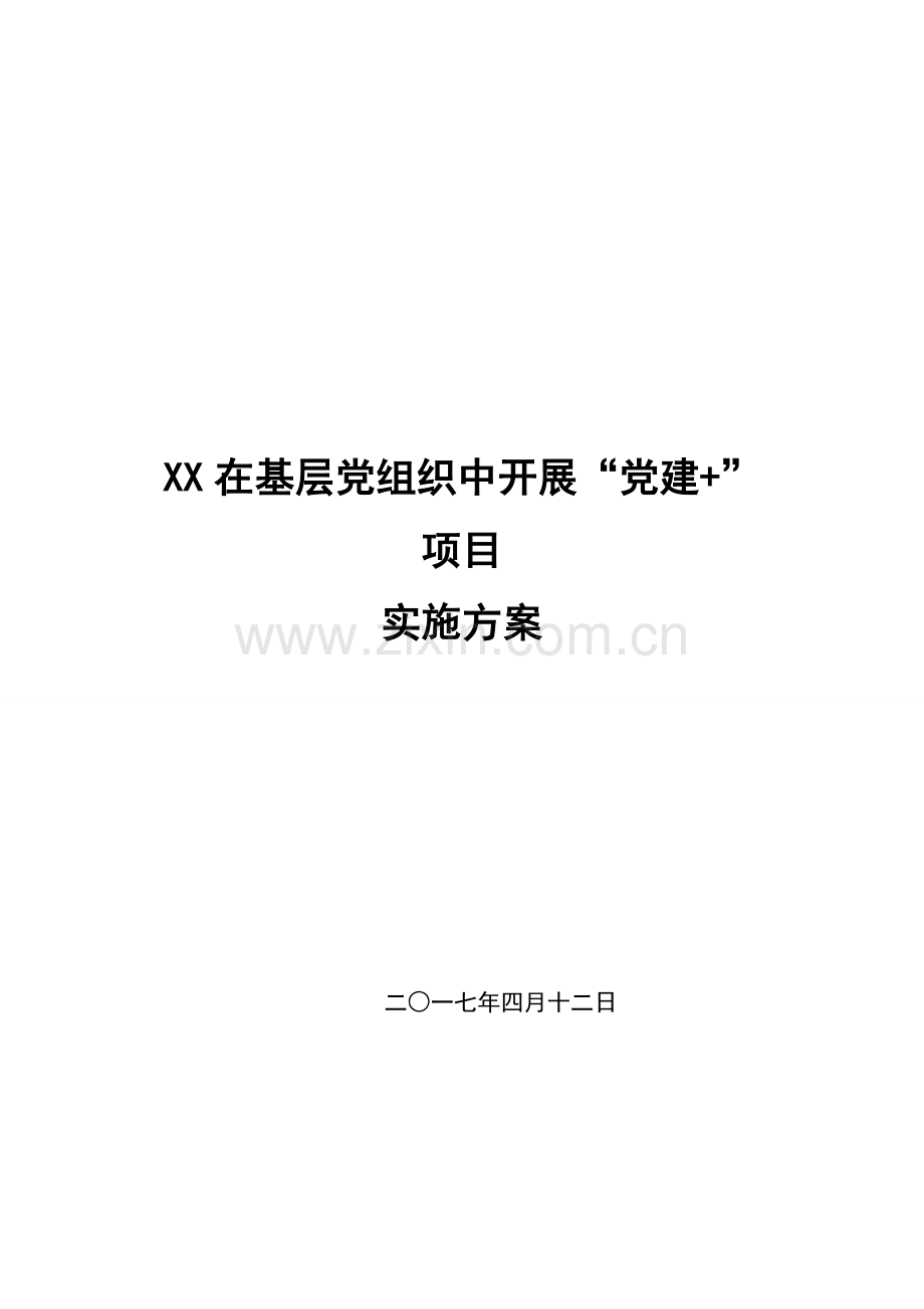 党建优质项目实施专业方案.doc_第1页