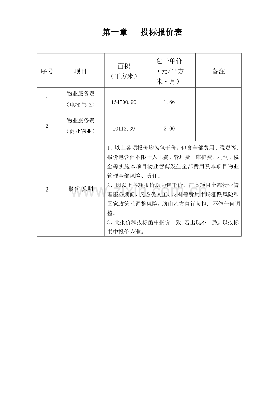 市丽晶府前期物业管理投标书模板.doc_第2页