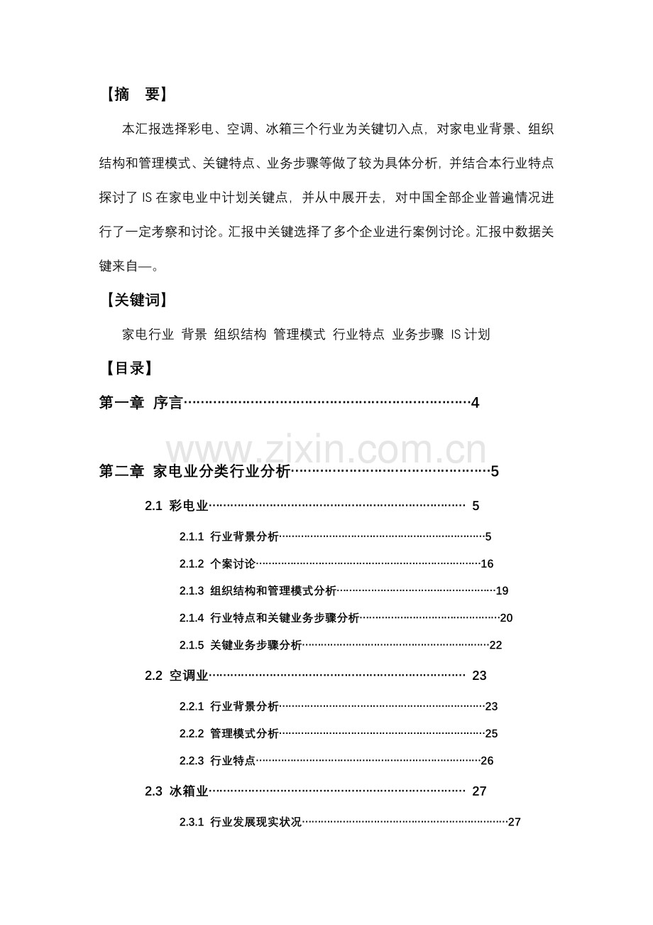 中国家电业IS分析与设计报告模板.doc_第2页