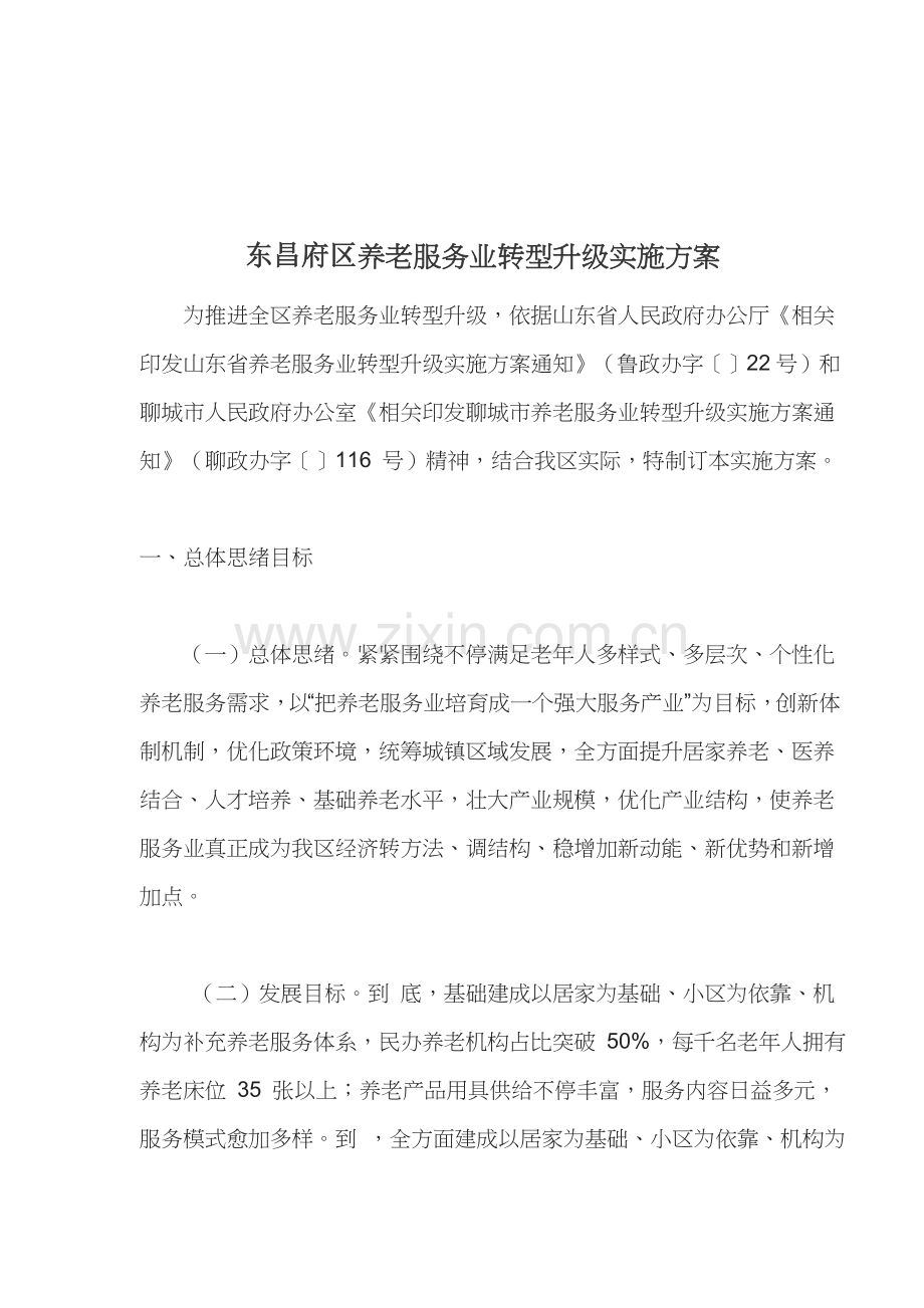东昌府区养老服务业转型升级实施专项方案.doc_第1页