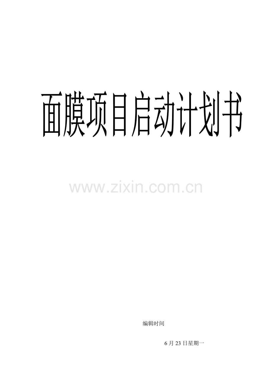 公司专项项目面膜启动综合计划书文档.docx_第1页