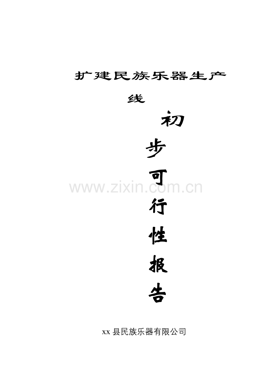 扩建民族乐器生产线建设可行性研究报告.doc_第1页