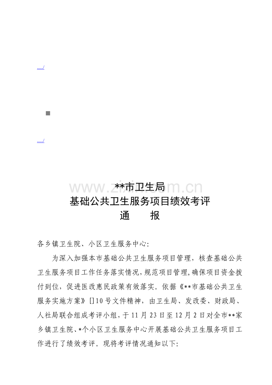 卫生局基本公共卫生服务项目绩效考核模板.doc_第1页