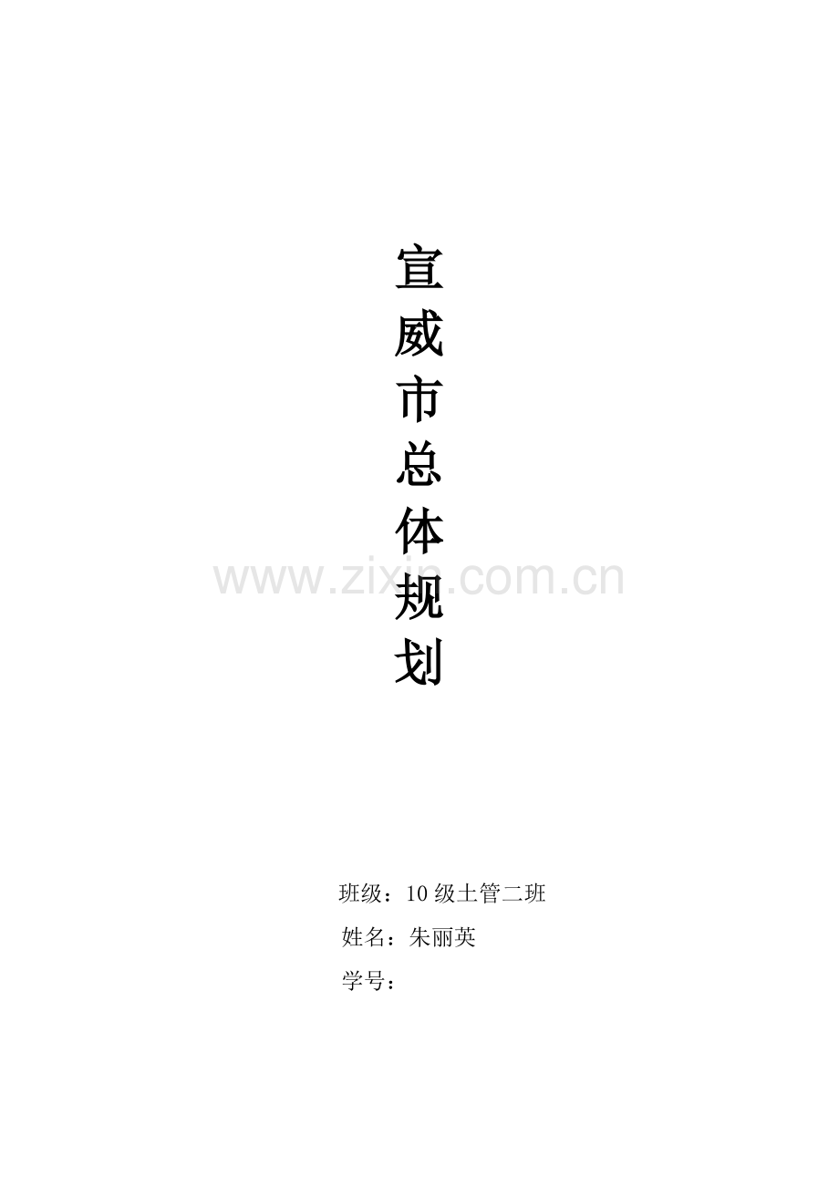 宣威市总体综合规划.docx_第1页