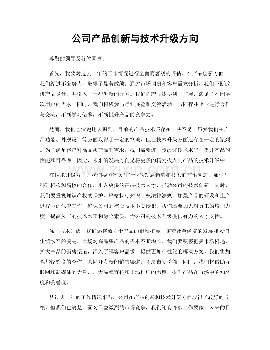公司产品创新与技术升级方向.docx_第1页