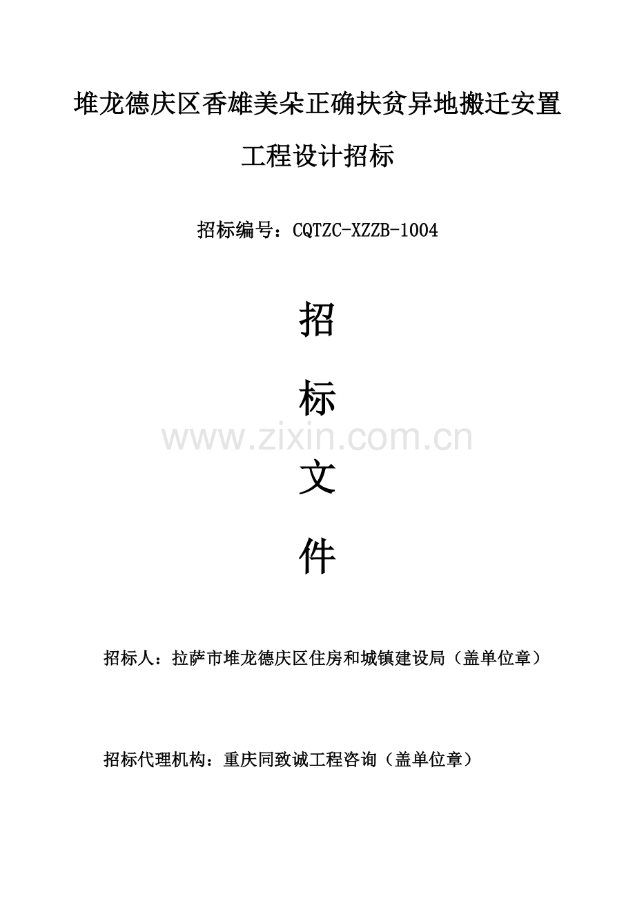 异地搬迁安置工程设计招标文件模板.doc_第1页