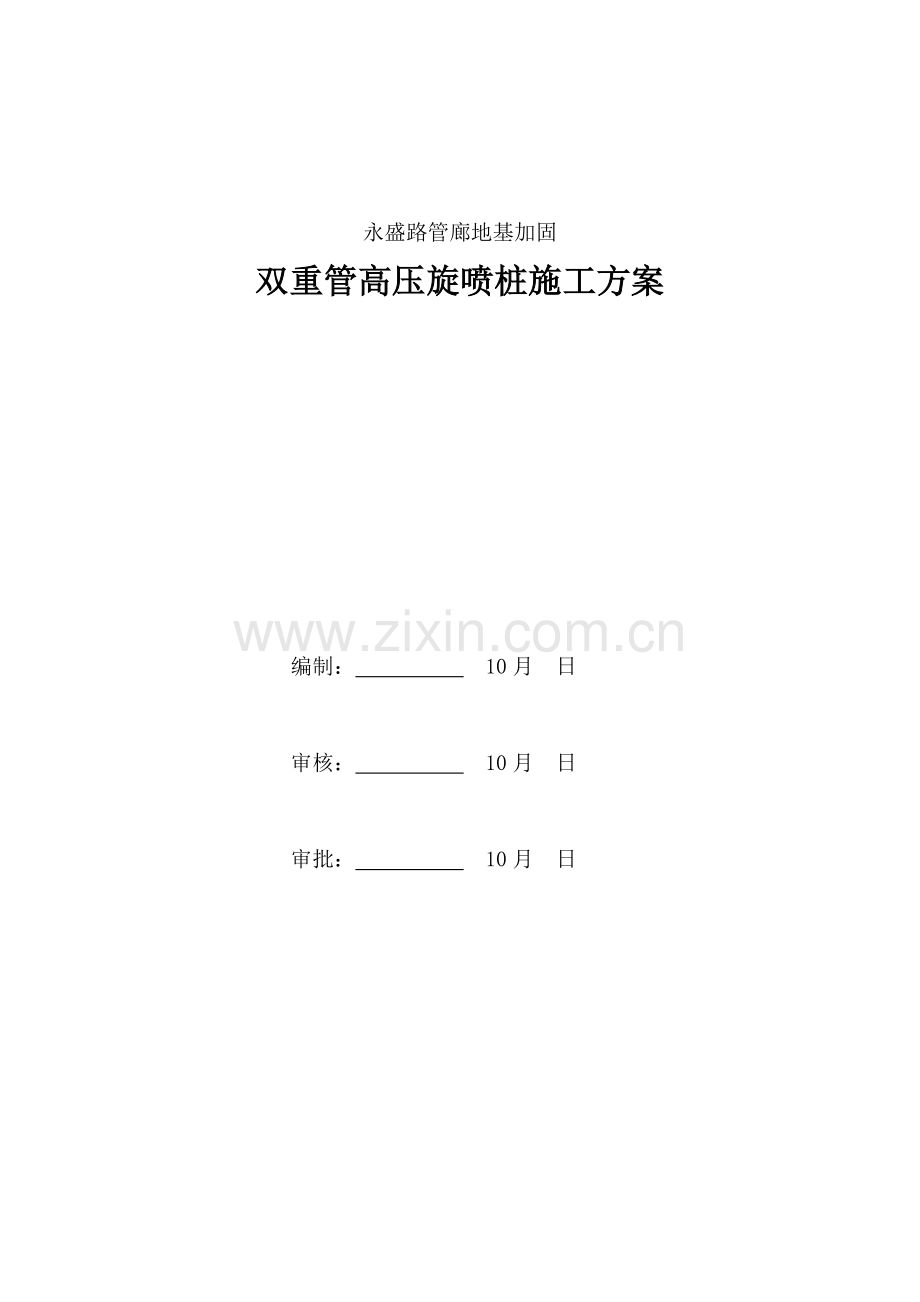 地基加固双重管高压旋喷桩专项综合施工专题方案.docx_第1页