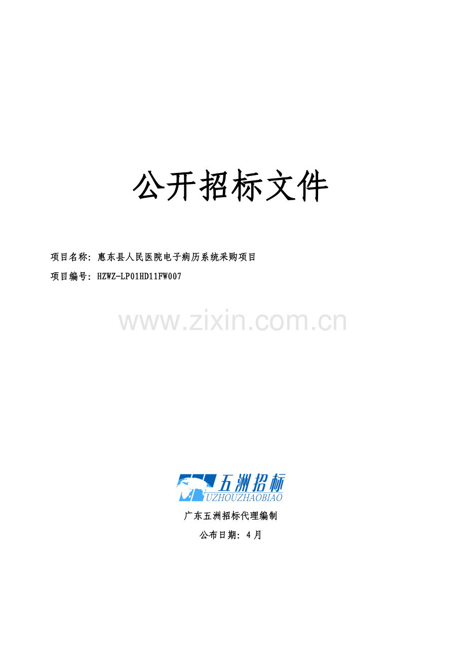 县人民医院招标文件模板.doc_第1页