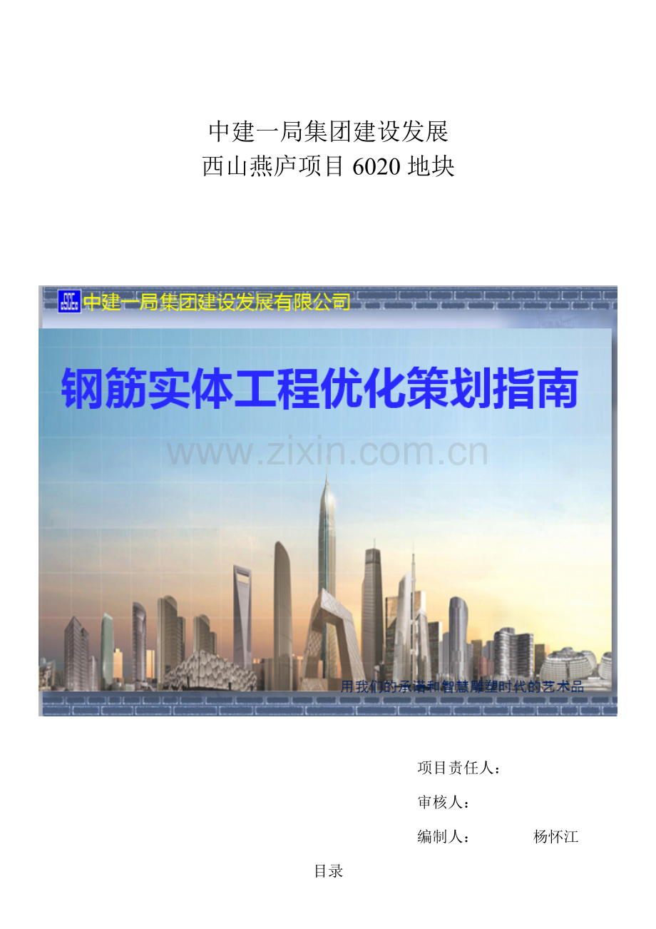 公司项目地块钢筋实体工程优化策划通用手册模板.doc_第1页
