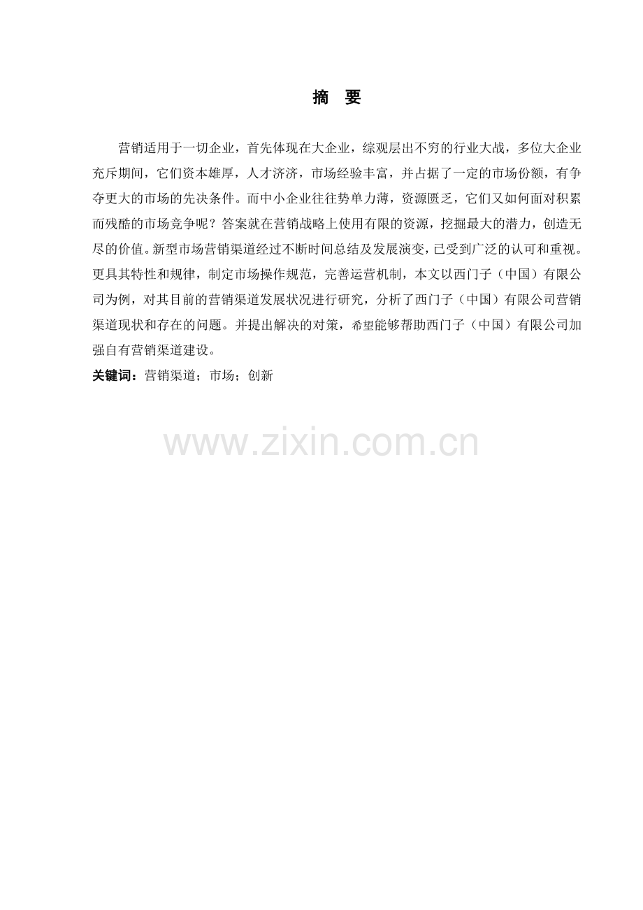 毕业论文-西门子(中国)家电产品的营销渠道研究.docx_第2页