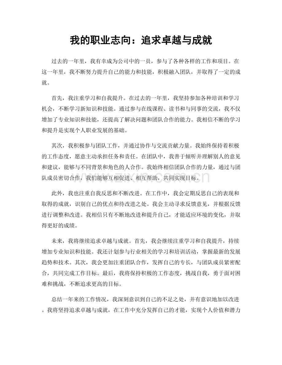 我的职业志向：追求卓越与成就.docx_第1页