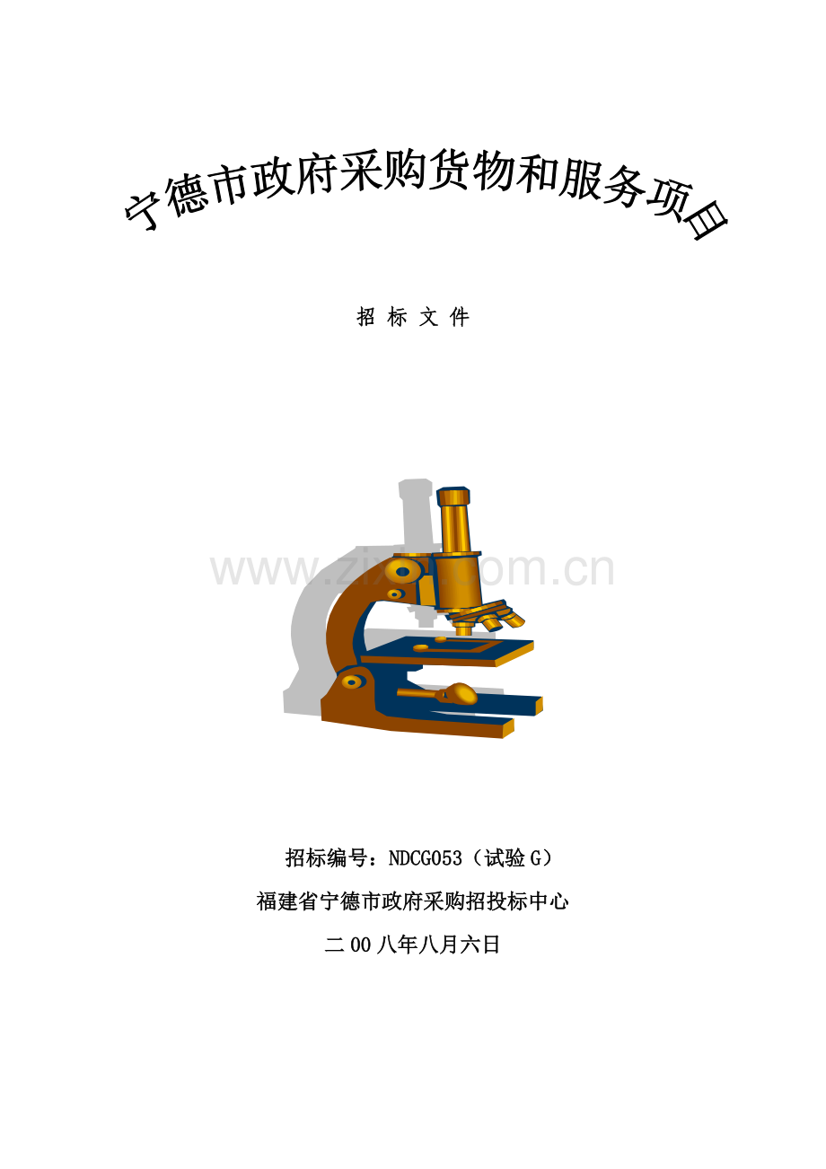 宁德市政府采购货物和服务项目招标文件模板.doc_第1页