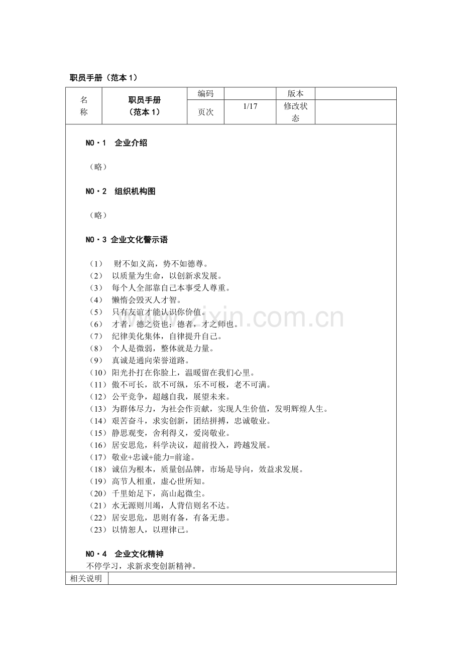 外企员工手册范本模板.doc_第1页