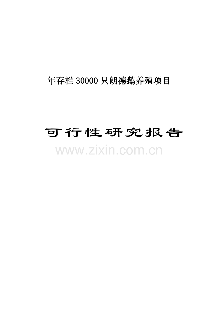 年存栏3万只朗德鹅养殖项目申请立项可研报告.doc_第1页