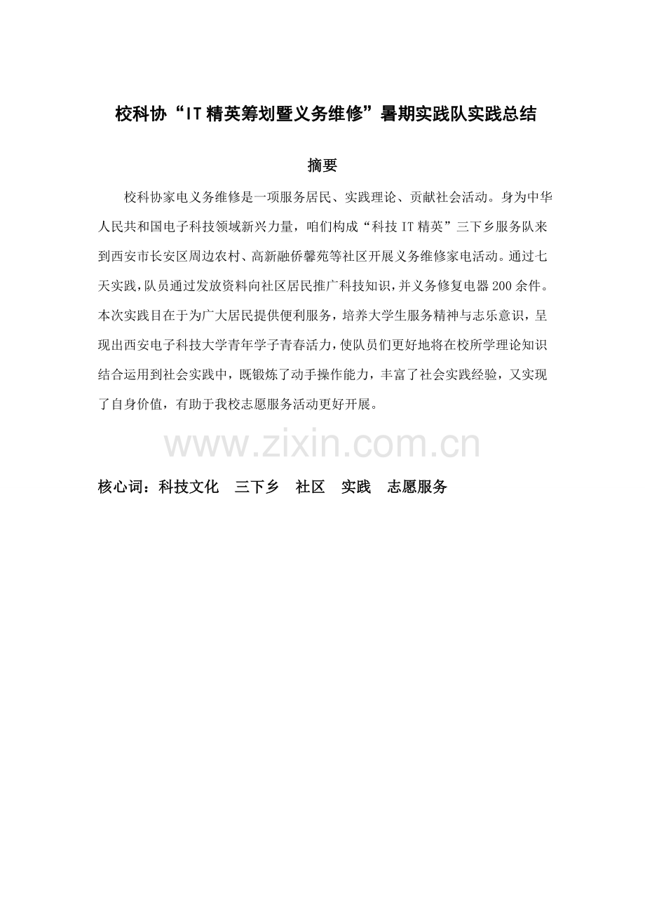 IT精英专题计划暨义务维修实践总报告.doc_第1页