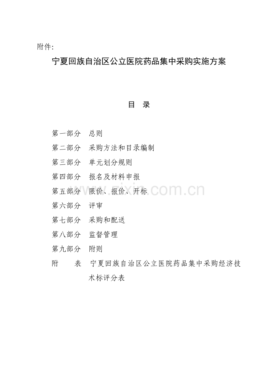宁夏回族药品集中采购实施专项方案.docx_第1页