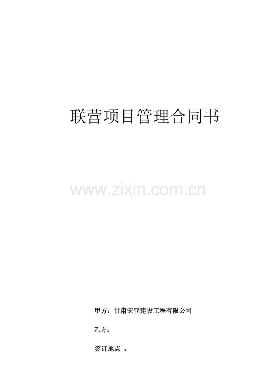 关键工程专项项目联营管理责任分析报告书模板.docx_第1页