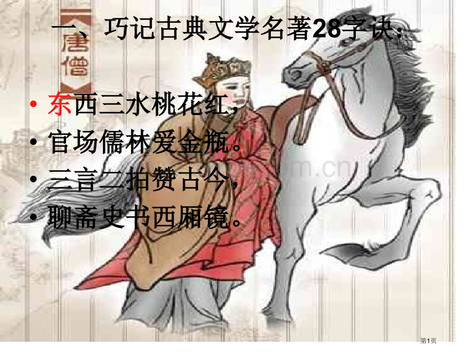 四大名著的重要知识点省公共课一等奖全国赛课获奖课件.pptx_第1页