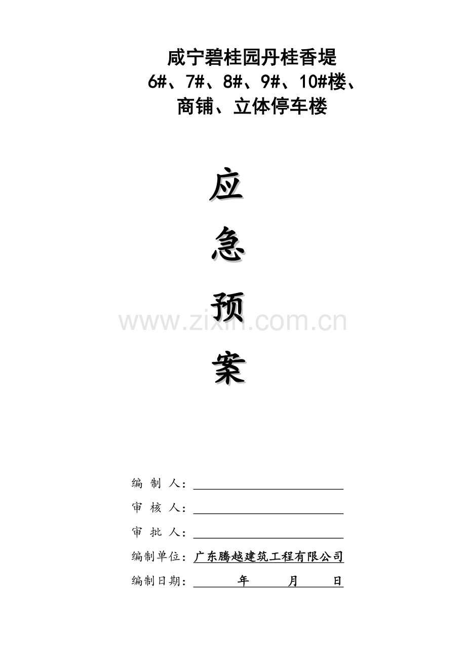 优质建筑关键工程有限公司应急全新预案专项综合施工专题方案.docx_第1页