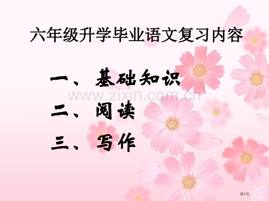 六年级升学毕业语文复习内容市公开课一等奖百校联赛特等奖课件.pptx_第1页