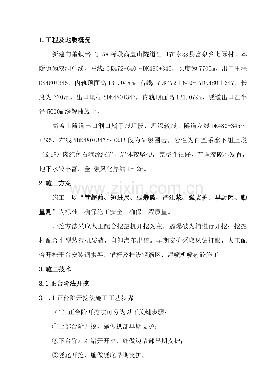 Ⅴ级洞身开挖及支护综合项目施工关键技术交底.doc_第2页