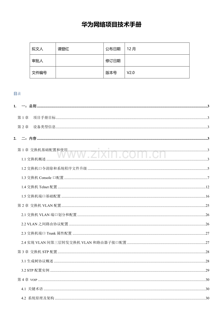公司网络项目技术手册模板.doc_第1页