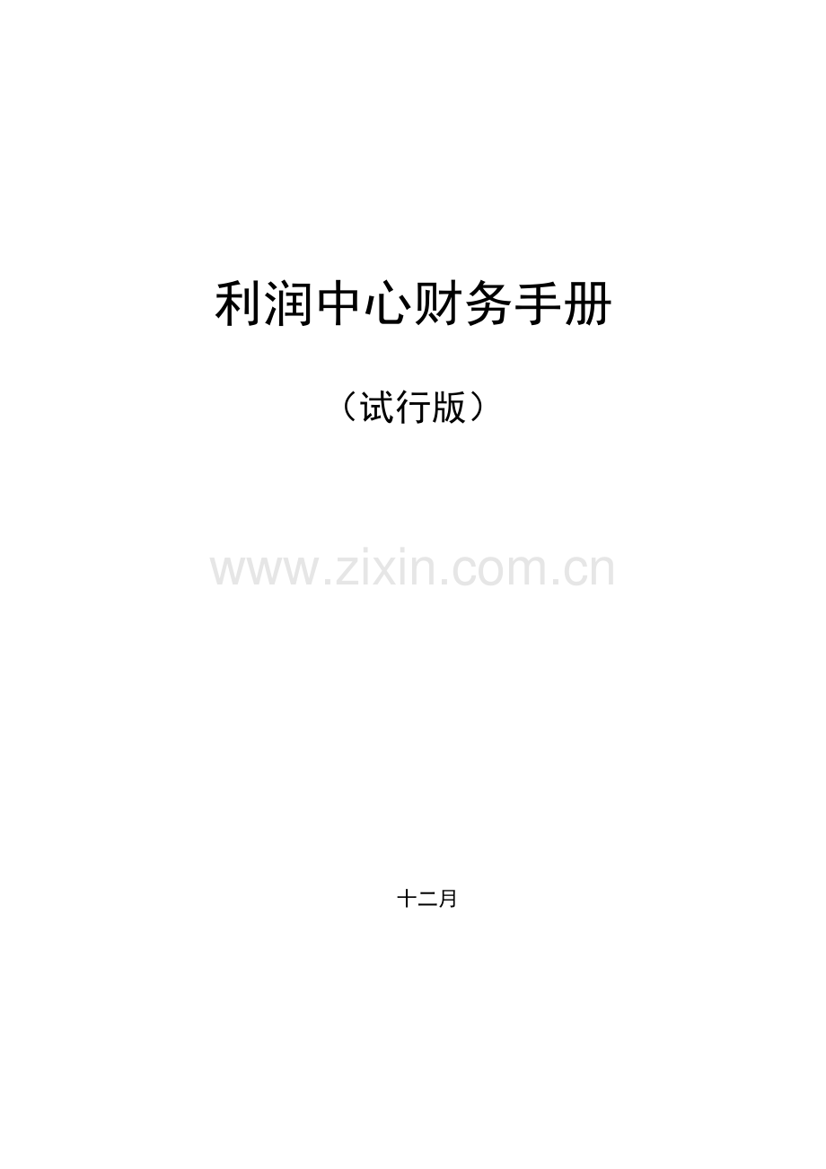 利润中心财务标准手册.docx_第1页
