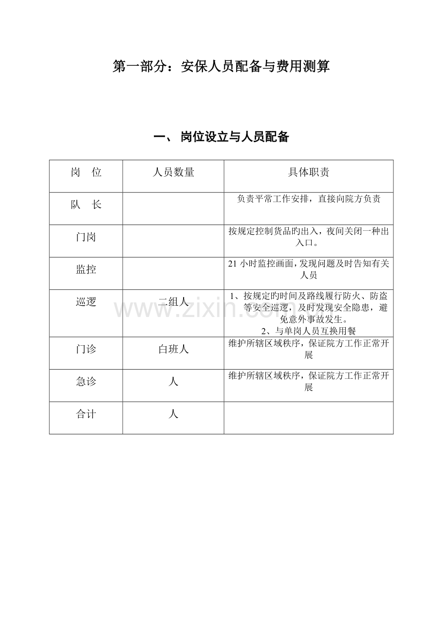 医院保安管理专题方案.docx_第1页